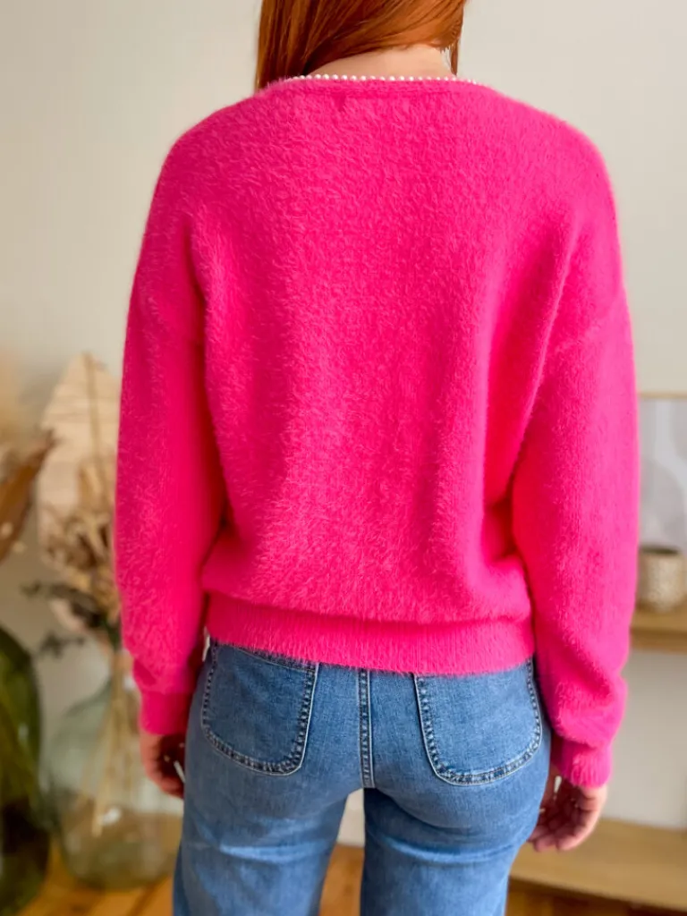 alan_gilet_pilou_fuchsia_3.webp Pulls, Gilets*Justine Boutique Alan gilet pilou fuchsia