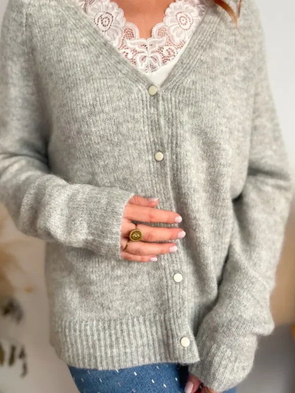 Pulls, Gilets*Justine Boutique Aldo Gilet réversible gris