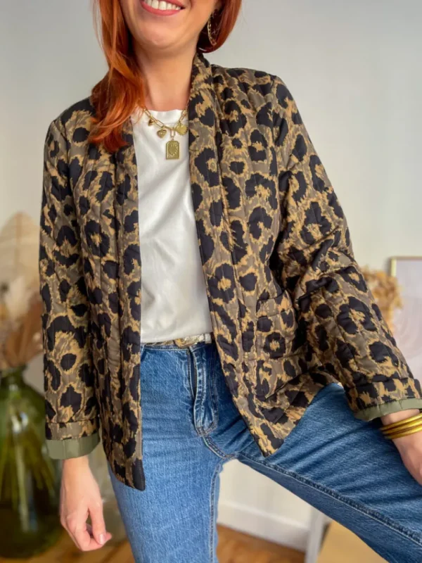 Pulls, Gilets | Vestes, Manteaux*Justine Boutique Amelia veste matelassée kaki
