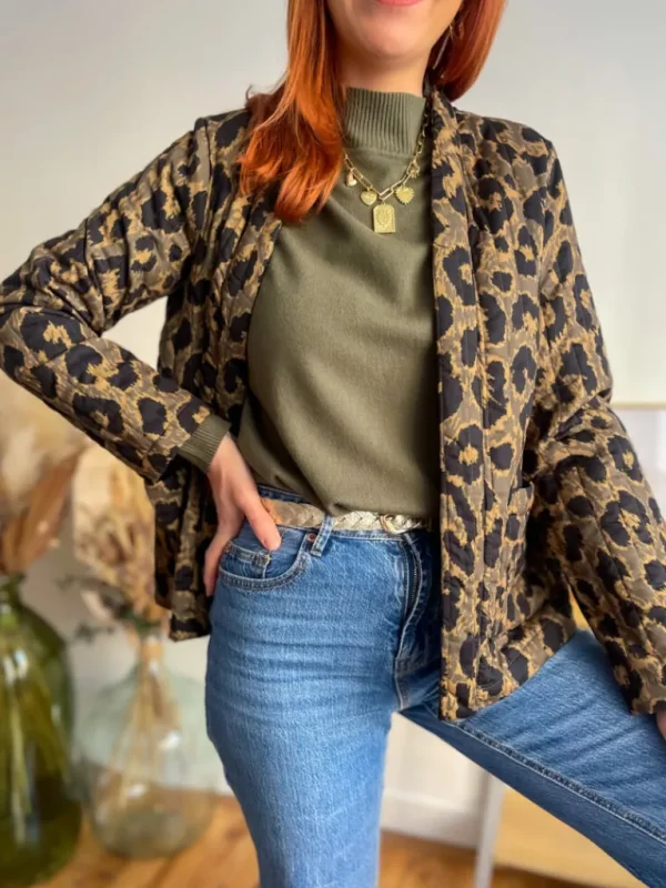 Pulls, Gilets | Vestes, Manteaux*Justine Boutique Amelia veste matelassée kaki