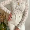 Tops, Blouses*Justine Boutique Anael blouse dentelle écru