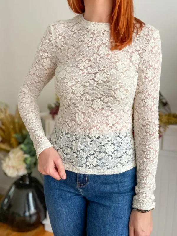 Tops, Blouses*Justine Boutique Anael blouse dentelle écru