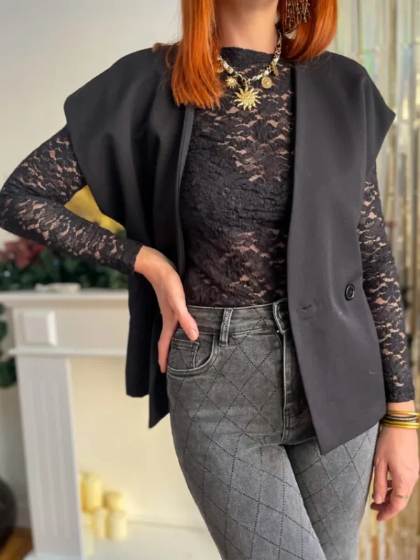 Tops, Blouses*Justine Boutique Anael blouse dentelle noir
