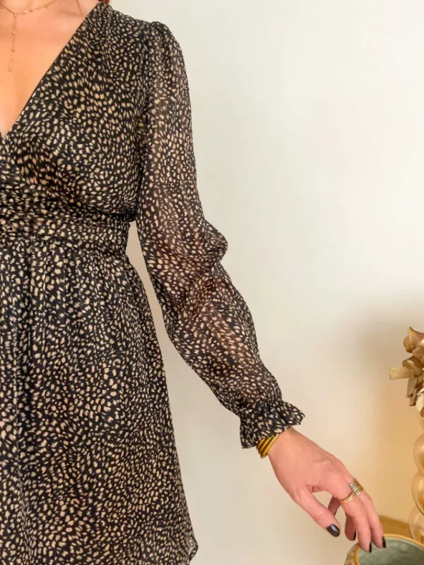 Robes, Jupes*Justine Boutique Anna robe courte noire taupe