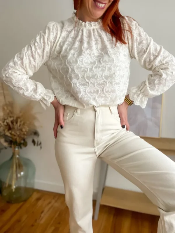 Tops, Blouses*Justine Boutique Aria blouse blanche