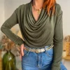 Tops, Blouses*Justine Boutique Arnaud top col benitier kaki