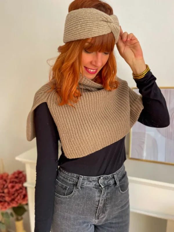 Echarpes, Bandeaux, Mitaines Et Casquettes*Justine Boutique Arsene cache cou taupe