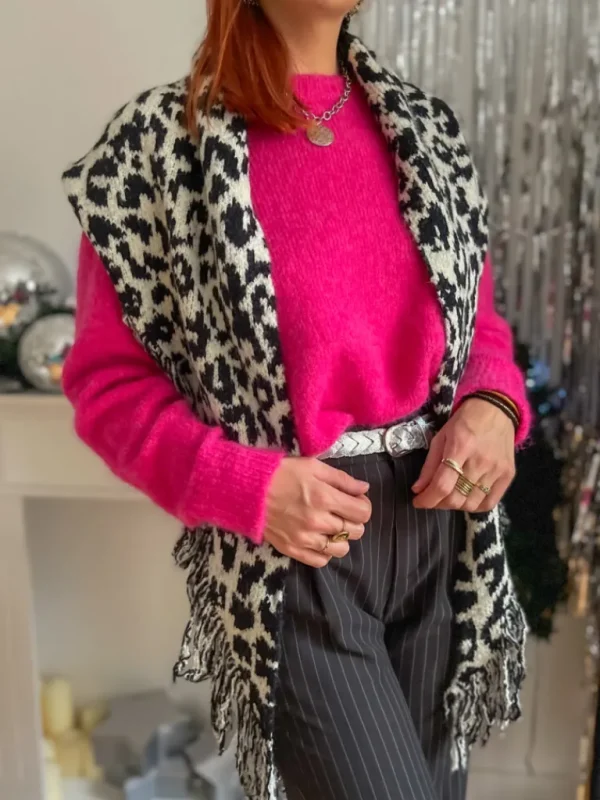 Echarpes, Bandeaux, Mitaines Et Casquettes*Justine Boutique Aubin châle léo blanc