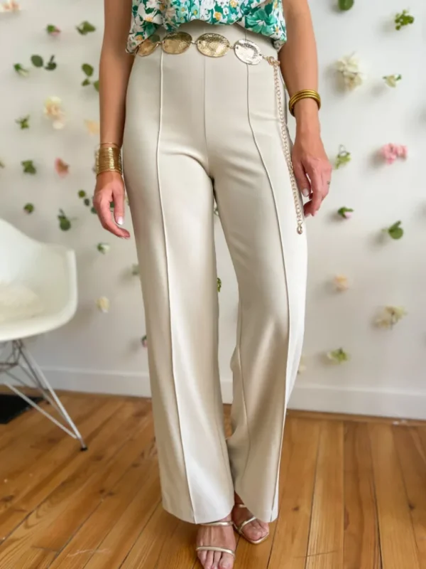 Pantalons, Jeans*Justine Boutique Beky pantalon fluide écru
