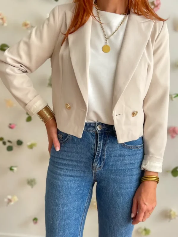 Vestes, Manteaux*Justine Boutique Ben blazer court écru