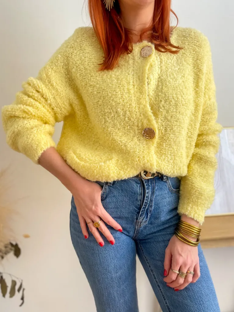charli_gilet_gros_boutons_1.webp Pulls, Gilets*Justine Boutique Charli gilet gros boutons jaune