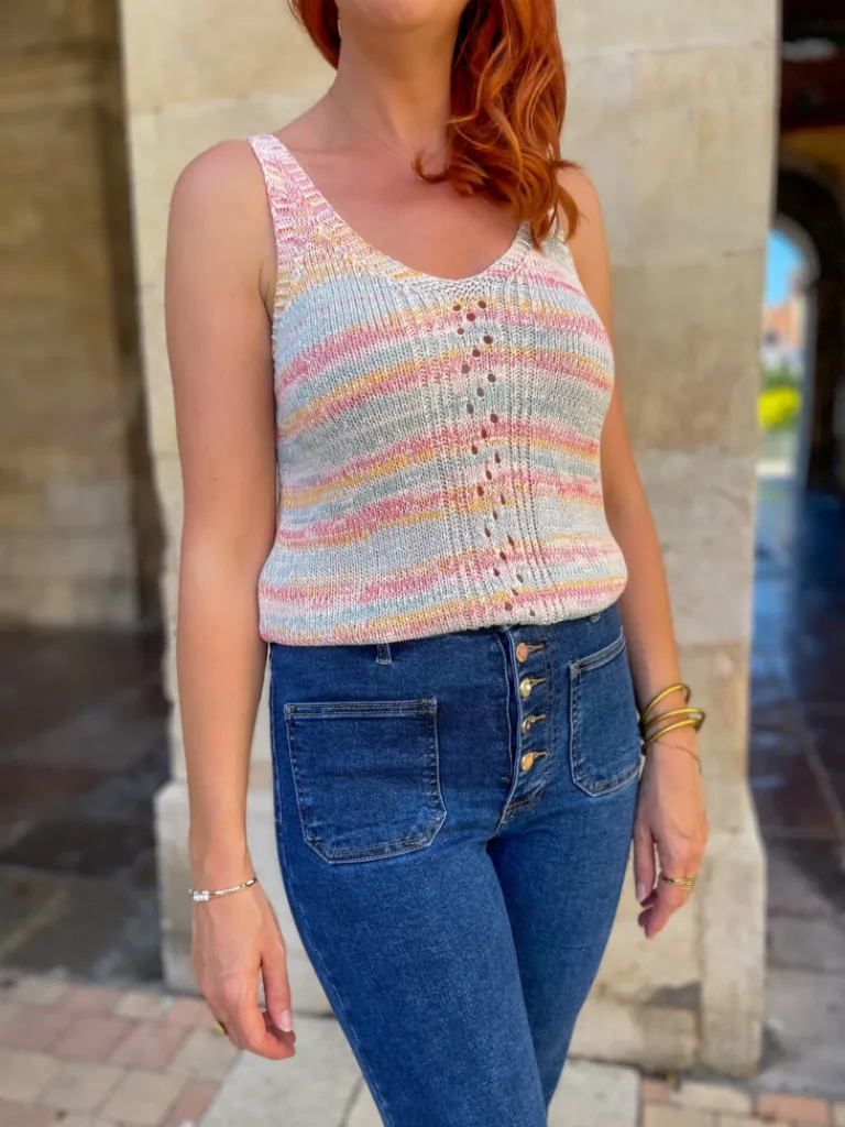 diant_top_maille_colore_1.webp Tops, Blouses*Justine Boutique Diant top maille colorée