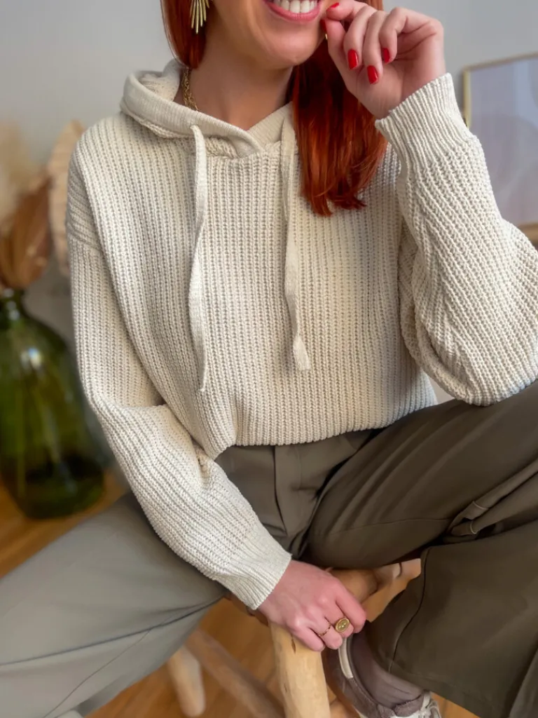 eat_pull__capuche_cru_0.webp Pulls, Gilets*Justine Boutique Eat pull à capuche écru