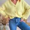 Pulls, Gilets*Justine Boutique Evan pull gilet jaune