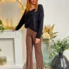 Pantalons, Jeans*Justine Boutique Fiesta pantalon sequins choco