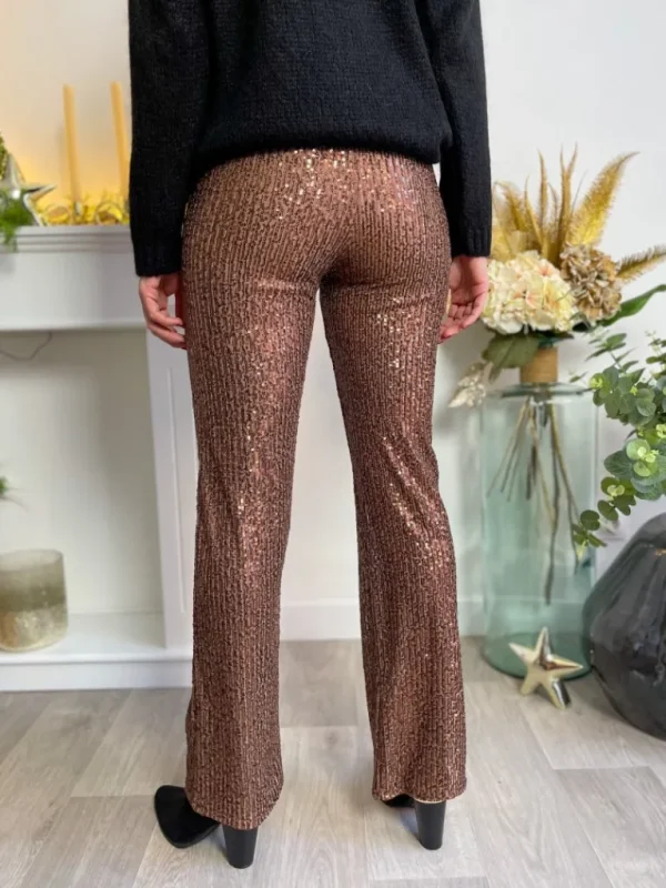 Pantalons, Jeans*Justine Boutique Fiesta pantalon sequins choco