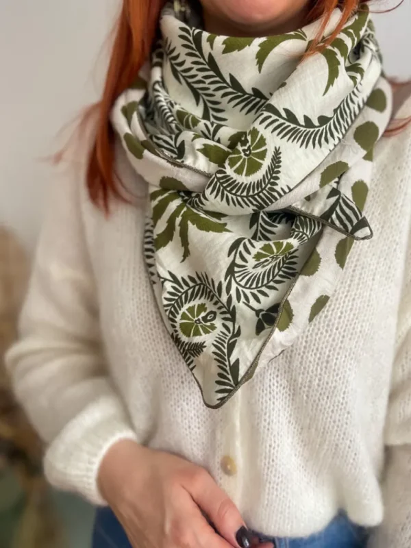 Echarpes, Bandeaux, Mitaines Et Casquettes*Justine Boutique Foulard réversible + broche