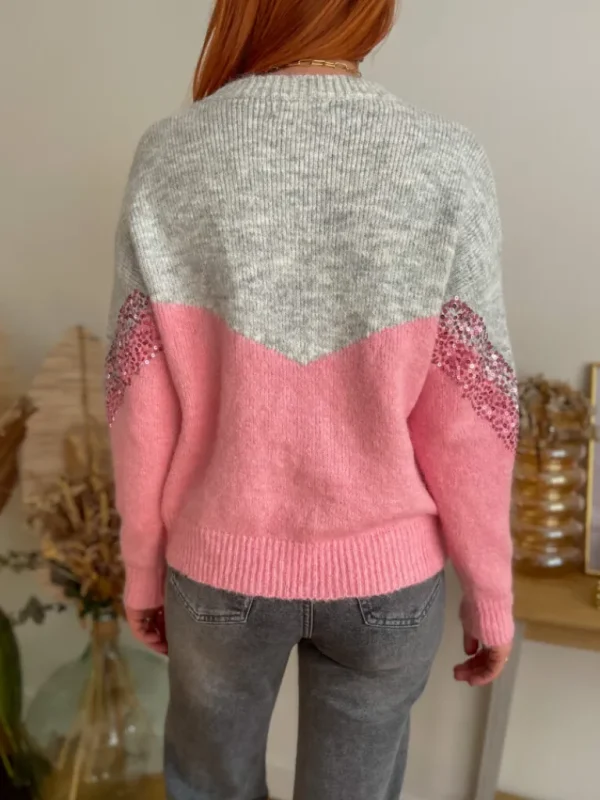 Pulls, Gilets*Justine Boutique Fun pull sequins rose