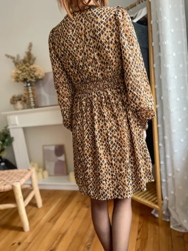 Robes, Jupes*Justine Boutique Haly robe motifs camel