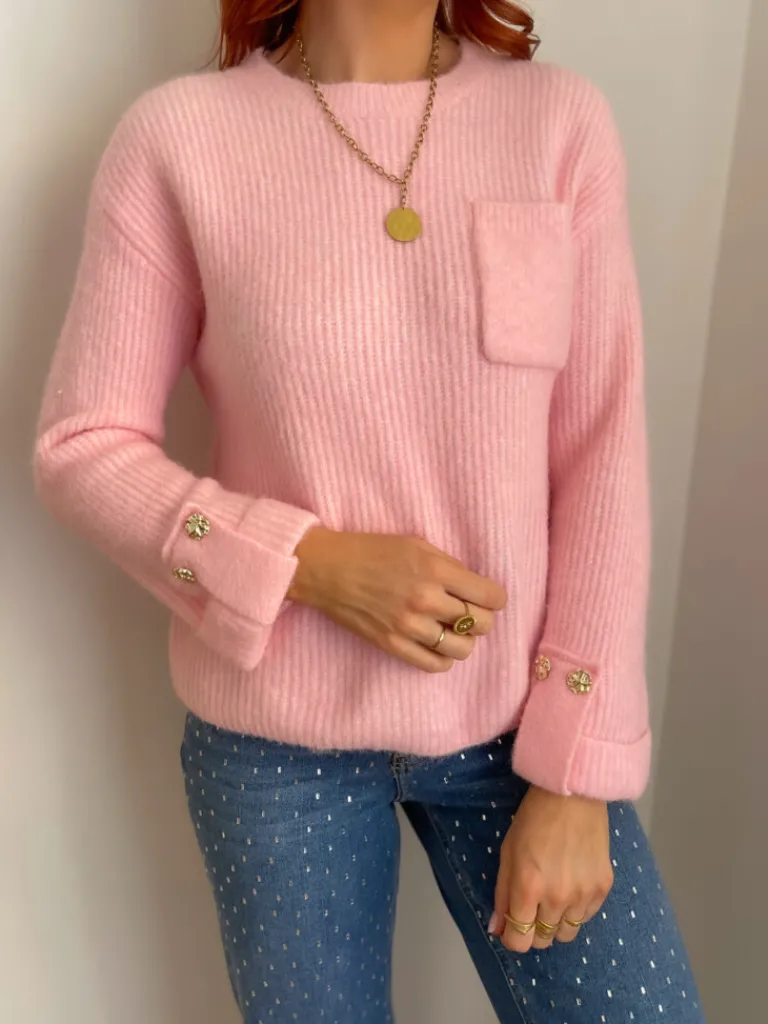henri_pull_rose_poche_et__3.webp Pulls, Gilets*Justine Boutique Henri pull rose poche et boutons