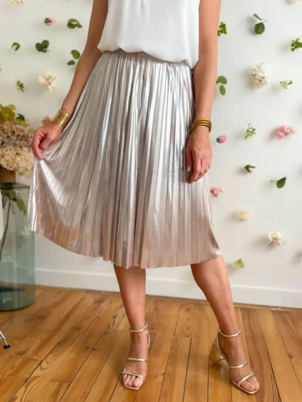 Robes, Jupes*Justine Boutique Julia jupe plissée métallisée