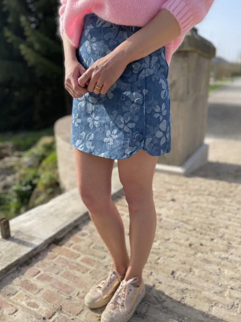 jupe_jean_fleurie_0.webp Robes, Jupes*Justine Boutique Jupe jean fleurie