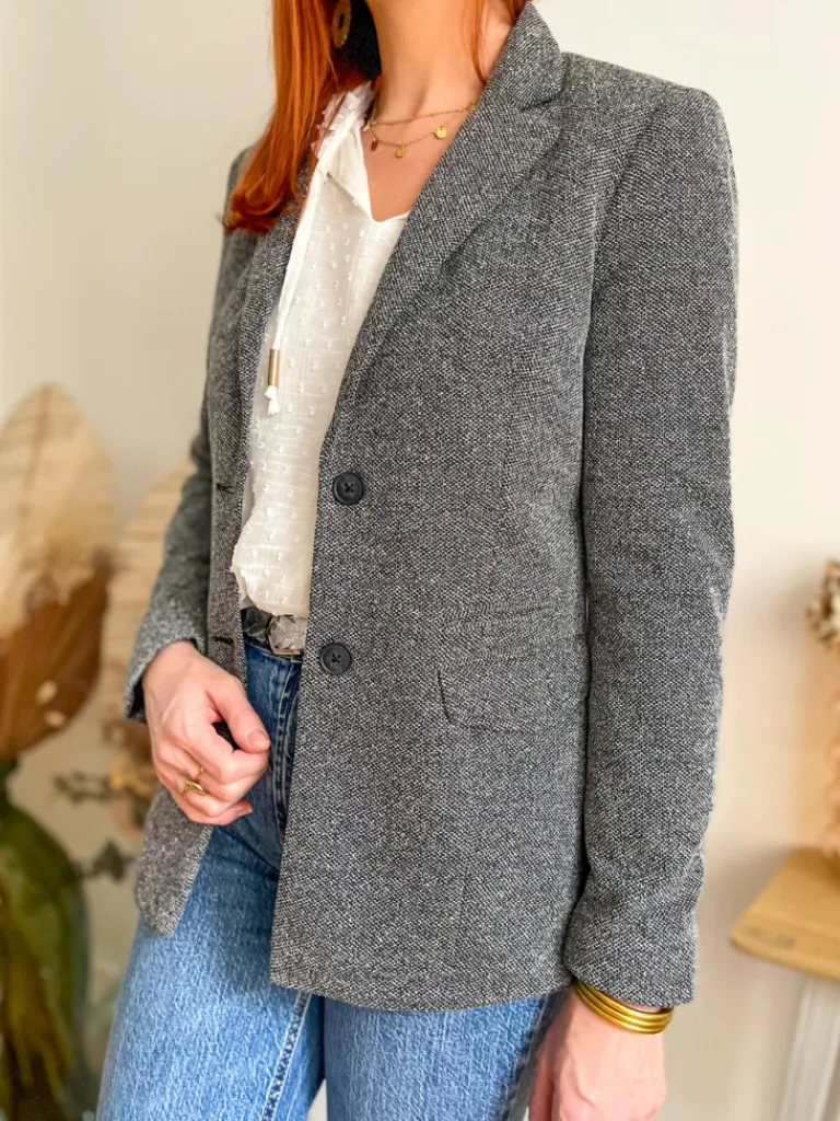 karly_blazer_gris_chin_1.webp Vestes, Manteaux*Justine Boutique Karly blazer gris chiné