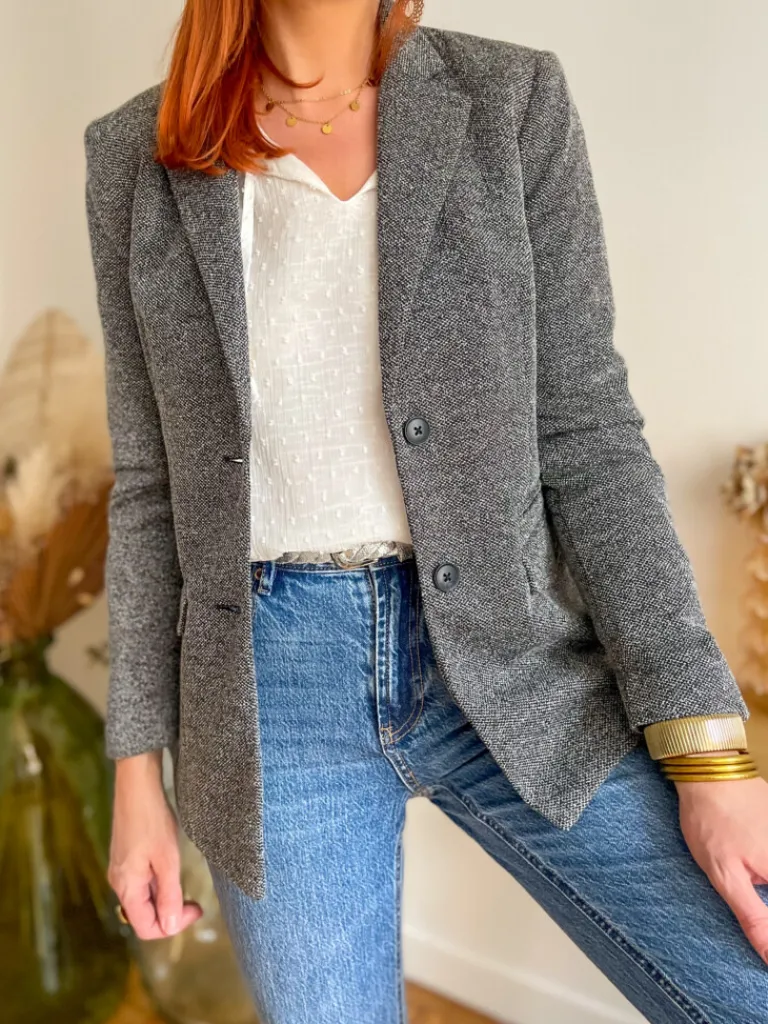 karly_blazer_gris_chin_2.webp Vestes, Manteaux*Justine Boutique Karly blazer gris chiné