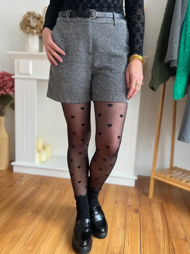 karly_short_chin_gris_1.webp Pantalons, Jeans*Justine Boutique Karly short chiné gris