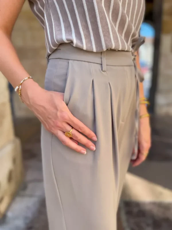 Pantalons, Jeans*Justine Boutique Kris pantalon fluide taupe