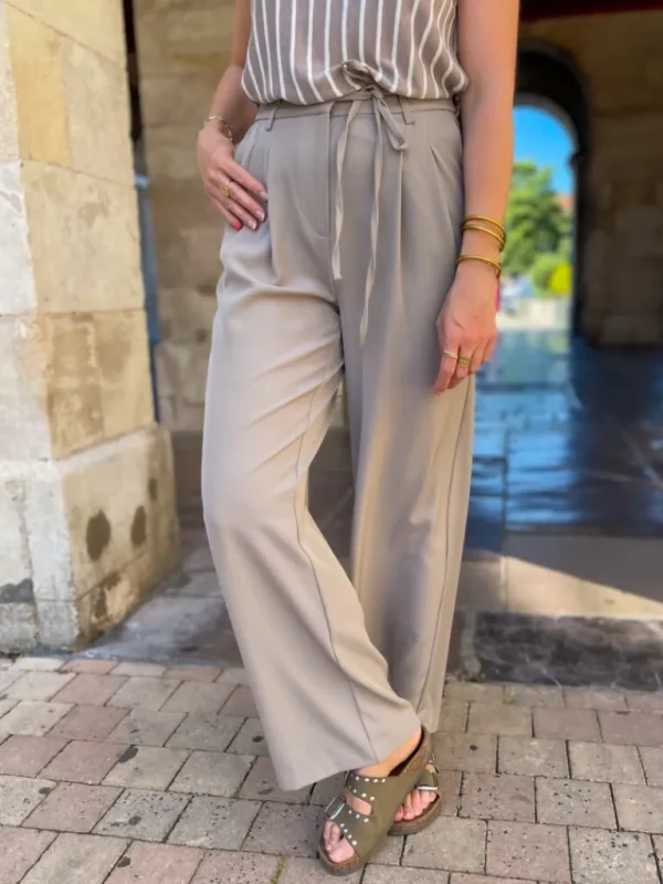 Pantalons, Jeans*Justine Boutique Kris pantalon fluide taupe