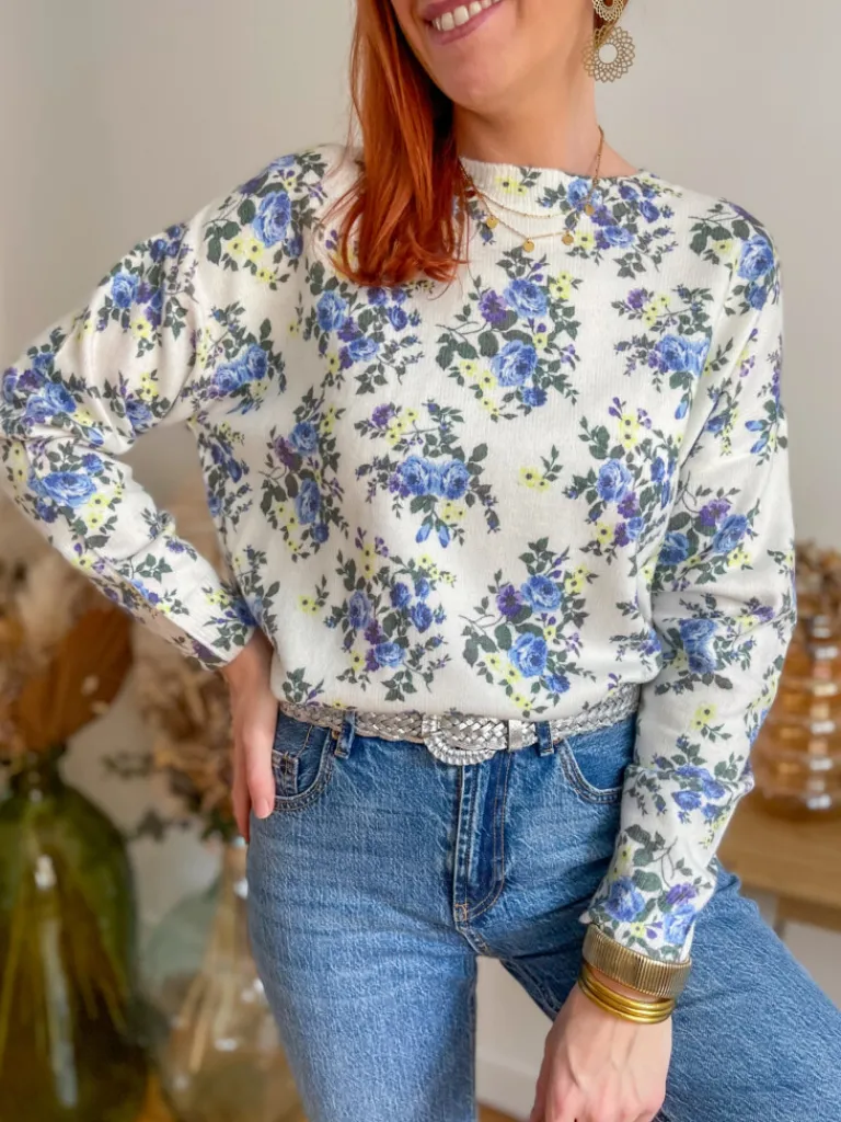 liam_pull_fleuri_1.webp Pulls, Gilets*Justine Boutique Liam pull fleuri