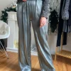 Pantalons, Jeans*Justine Boutique Lino pantalon métallisé argent