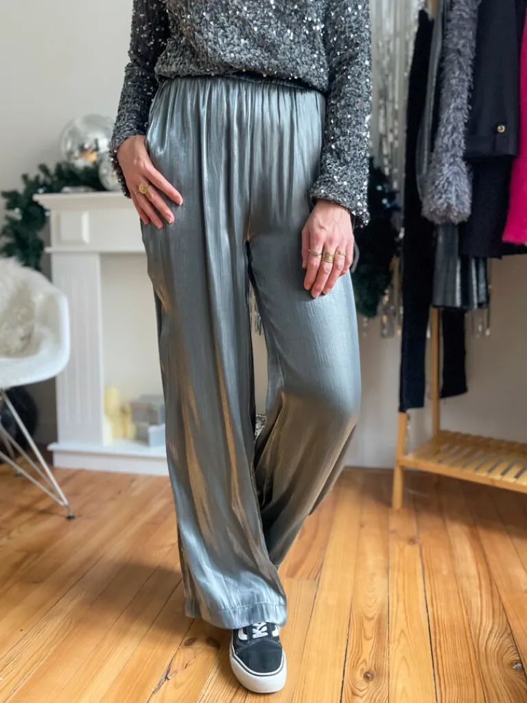 lino_pantalon_mtallis_arg_2.webp Pantalons, Jeans*Justine Boutique Lino pantalon métallisé argent