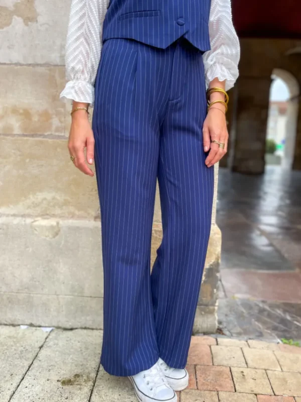 Pantalons, Jeans*Justine Boutique Lison pantalon rayé marine