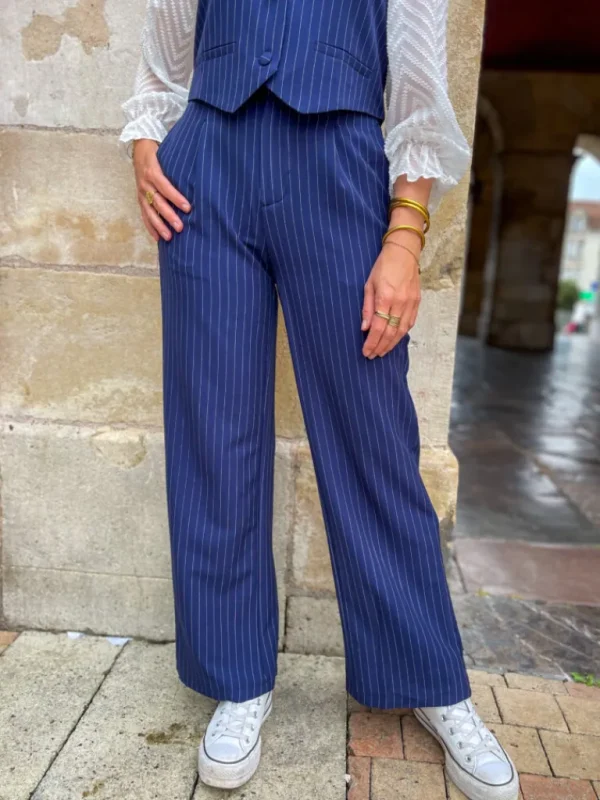 Pantalons, Jeans*Justine Boutique Lison pantalon rayé marine