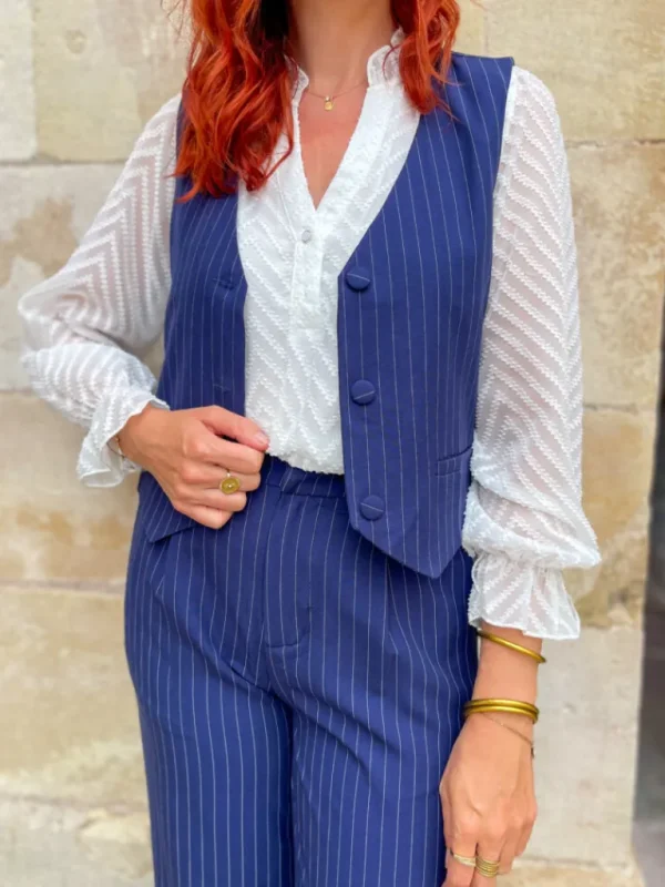 Pantalons, Jeans*Justine Boutique Lison pantalon rayé marine