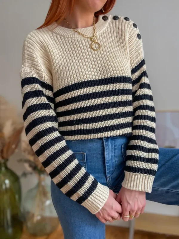 Pulls, Gilets*Justine Boutique Loane marinière grosse maille