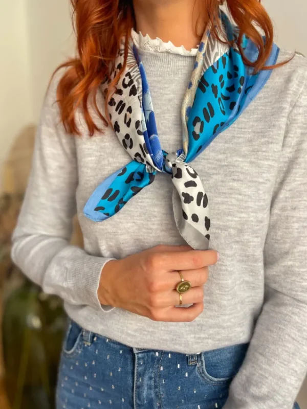 Pulls, Gilets*Justine Boutique Lois pull gris col dentelle