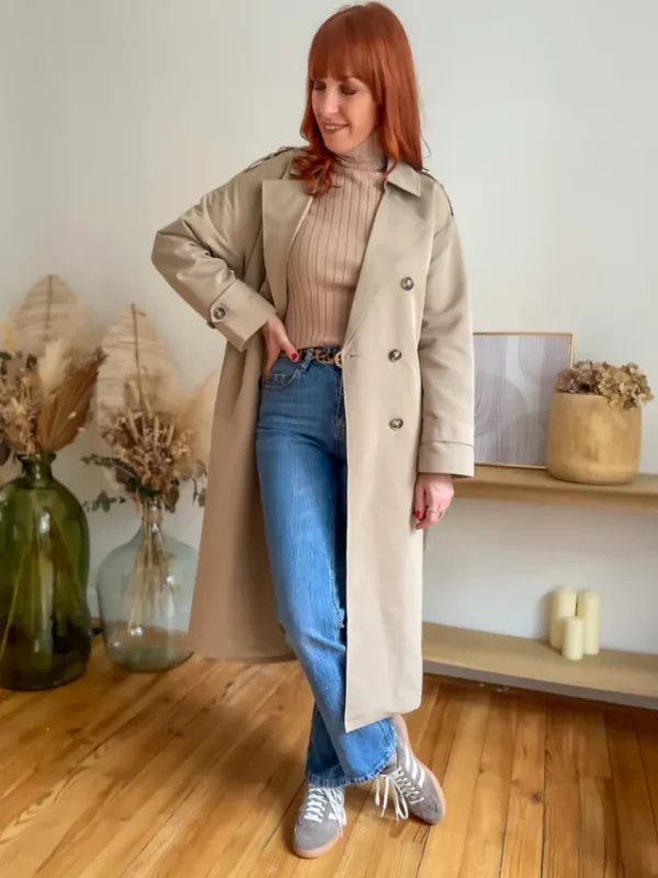 Vestes, Manteaux*Justine Boutique Lou long trench camel