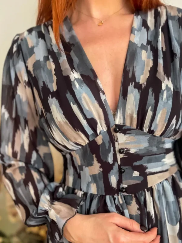 Robes, Jupes*Justine Boutique Louise robe imprimé gris