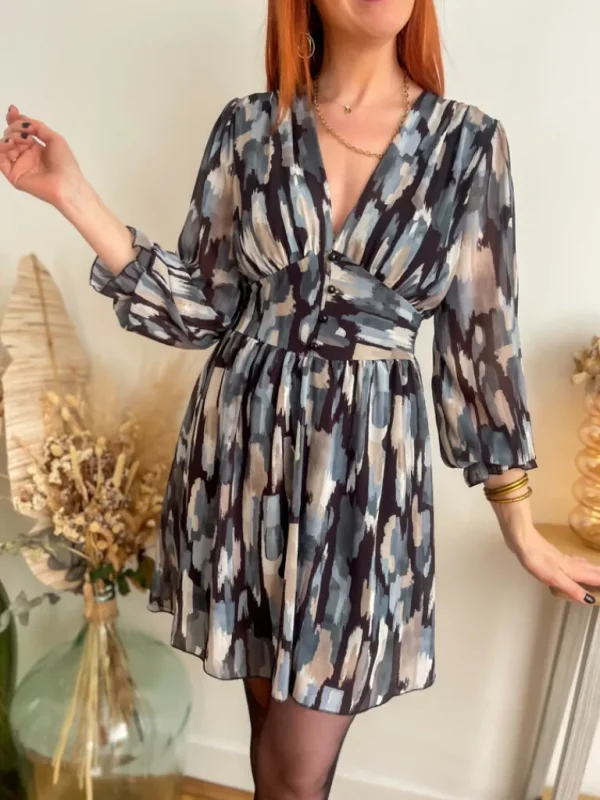 Robes, Jupes*Justine Boutique Louise robe imprimé gris