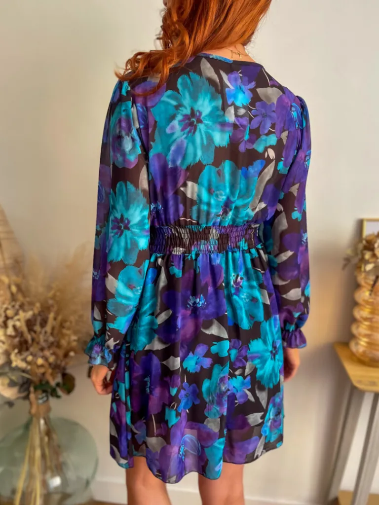 louise_robe_imprim_violet_5.webp Robes, Jupes*Justine Boutique Louise robe imprimé violet