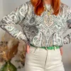 Pulls, Gilets*Justine Boutique Lucien pull imprimé vert