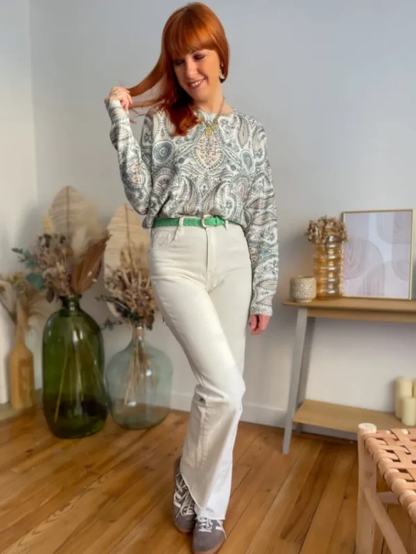 Pulls, Gilets*Justine Boutique Lucien pull imprimé vert