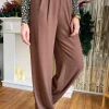 Pantalons, Jeans*Justine Boutique Lys pantalon fluide chocolat