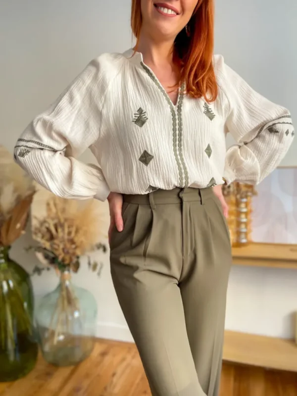 Pantalons, Jeans*Justine Boutique Lys pantalon fluide kaki