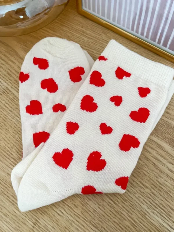 Chaussures, Chaussettes*Justine Boutique Mabel chaussettes coeurs rouges