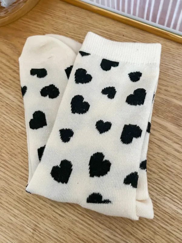 Chaussures, Chaussettes*Justine Boutique Mabel chaussettes coeurs noirs