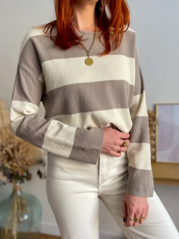 Pulls, Gilets*Justine Boutique Manda pull fin taupe
